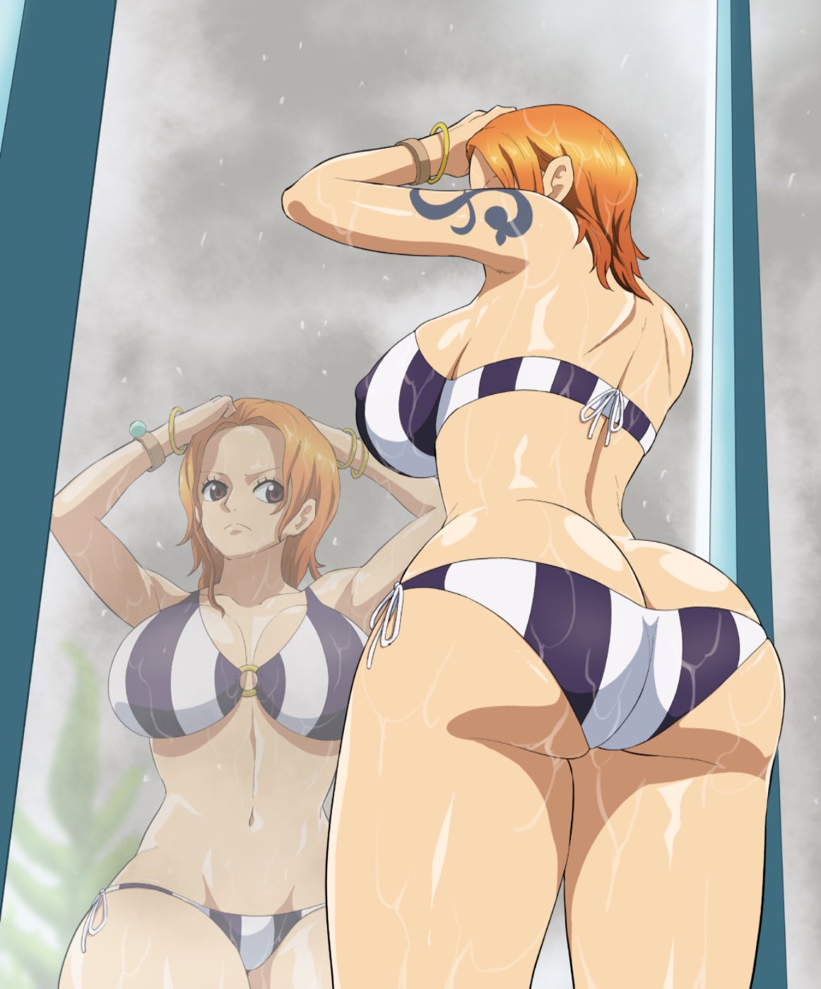 1girls ass big_ass big_balls big_breasts big_butt bikini breasts butt female female_focus female_only huge_breasts iwao178 nami one_piece one_piece_film_strong_world orange_hair pawg pre-timeskip pre_timeskip short_hair shounen_jump solo standing thick_thighs thighs