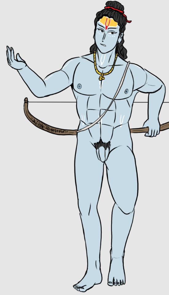 2boys abs archer archery arrow arrows bangle blue_body blue_nipples blue_penis blue_skin body_markings bow_(weapon) bow_and_arrow completely_naked completely_nude completely_nude_male deity gay god gods grey_background hard_on hindu hindu_mythology holding holding_object krishna legs_apart legs_open male male_focus male_only muscles muscular mythology necklace nervous nervous_face nervous_grin nervous_smile nervous_sweat nude nude_male open_mouth pecs penis_out religion religious shooting smiling smiling_at_viewer standing standing_position sweatdrop sweatdrops tired tired_eyes vachalenxeon weapon weapons white_background