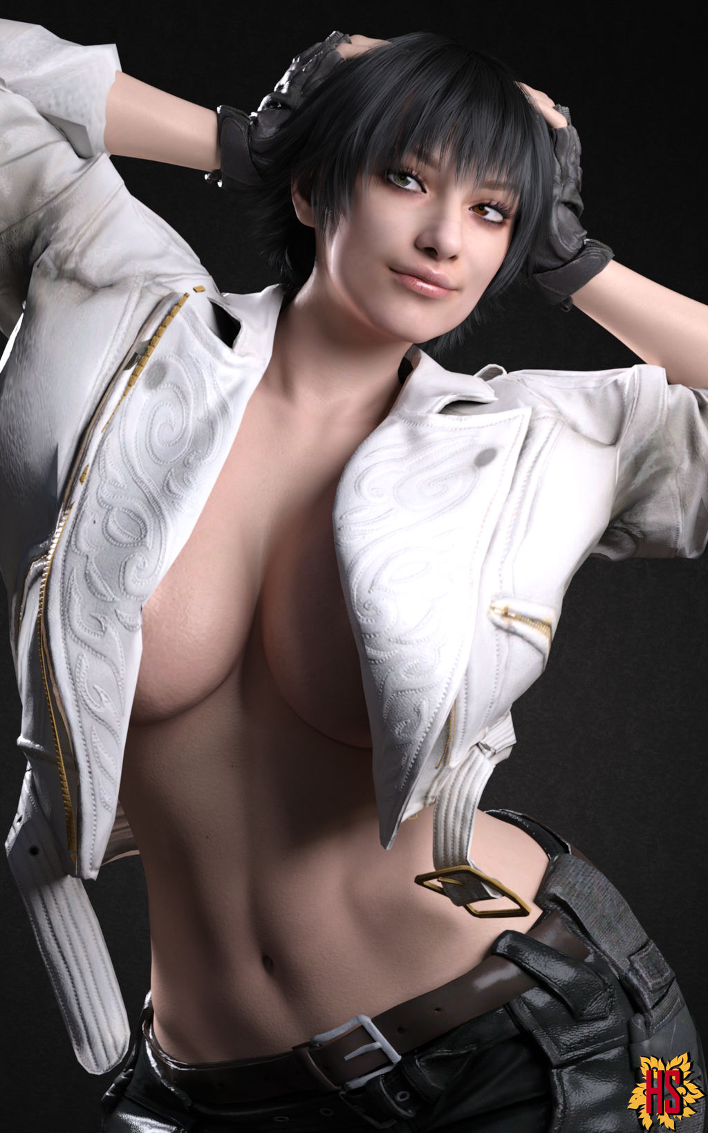 1girls, 3d, capcom, devil may cry, devil may cry (series), devil may cry 5, female, female only, hagiwara studio, heterochromia, lady (devil may cry), solo, tagme