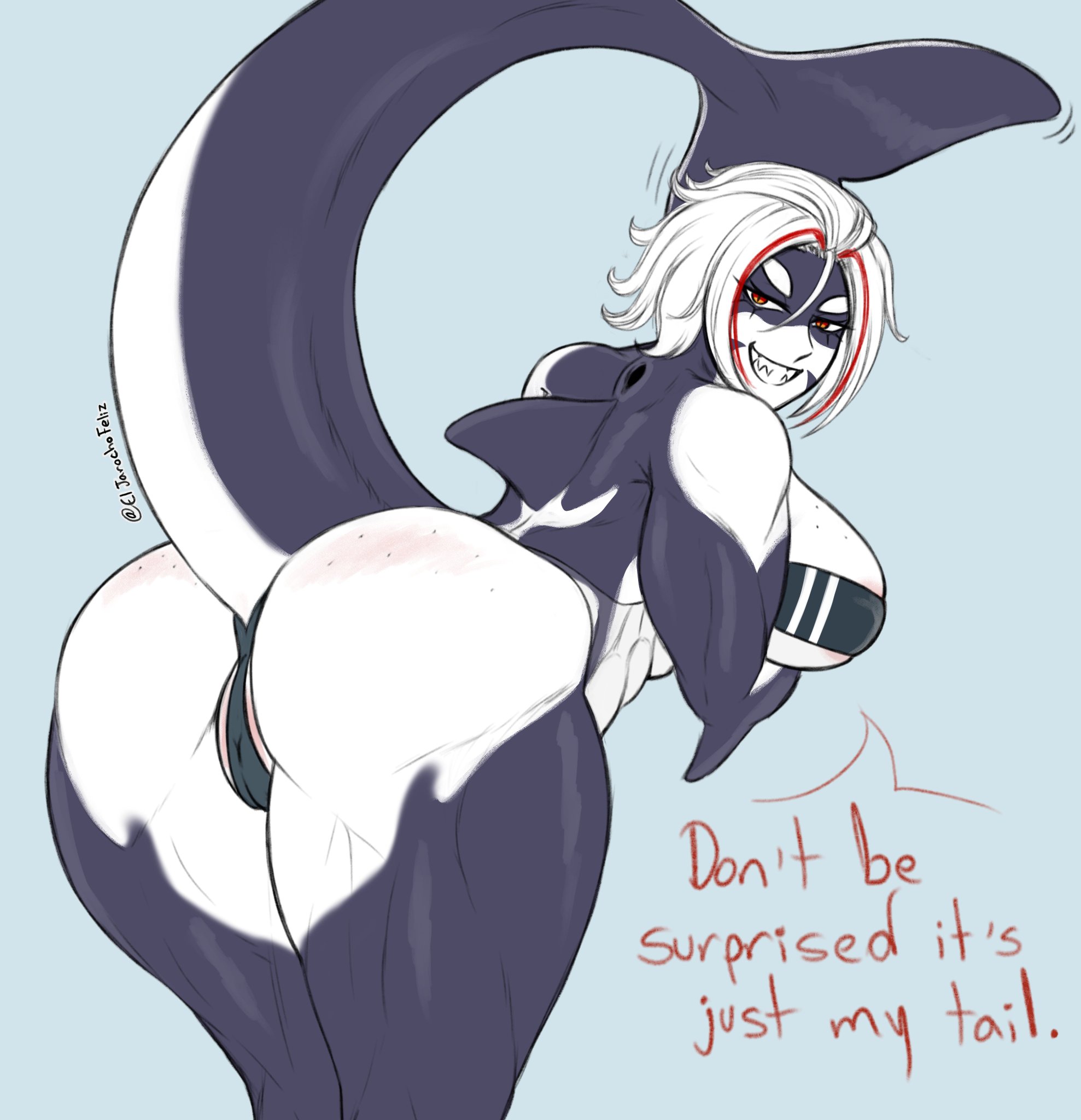 anthro, ass, big ass, big breasts, breasts, eljarochofeliz, female, orkha (eljarochofeliz), tagme, tail
