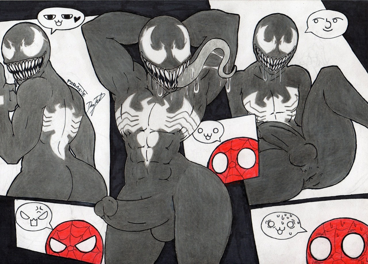 2boys, anus, ass, balls, big ass, big butt, erection, femboy, gay, huge ass, huge butt, humanoid, long tongue, male, male only, marvel, marvel comics, parasitedeath, penis, presenting, presenting anus, smooth skin, spider-man, spider-man (series), symbiote, tagme, tongue, tongue out, venom (marvel), yaoi