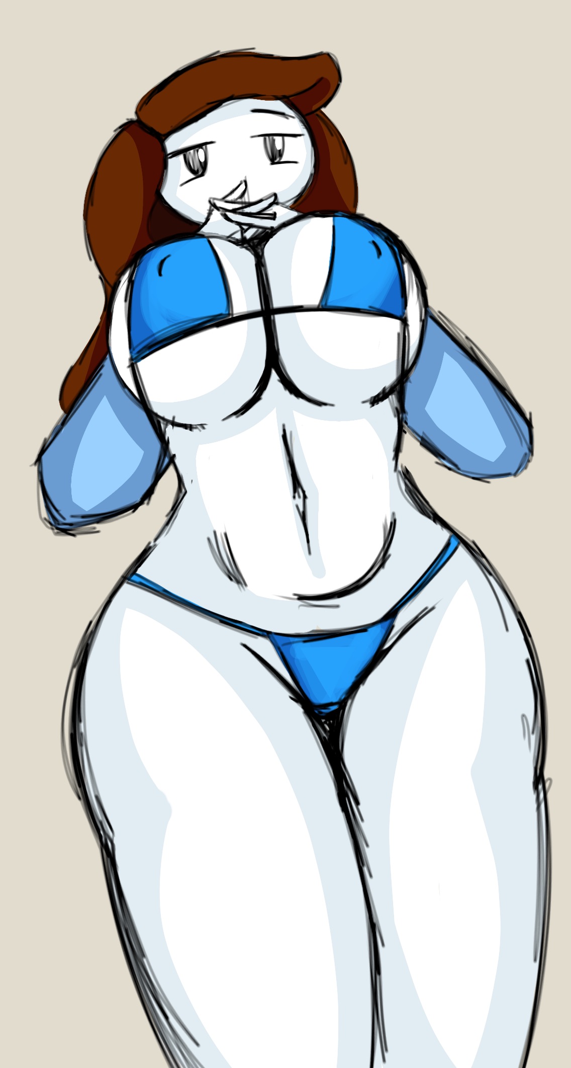 big breasts, blue bra, blue thong, bra, breasts, brown hair, female, let me explain studios, rebecca parham, tagme, thong, youtube, youtuber