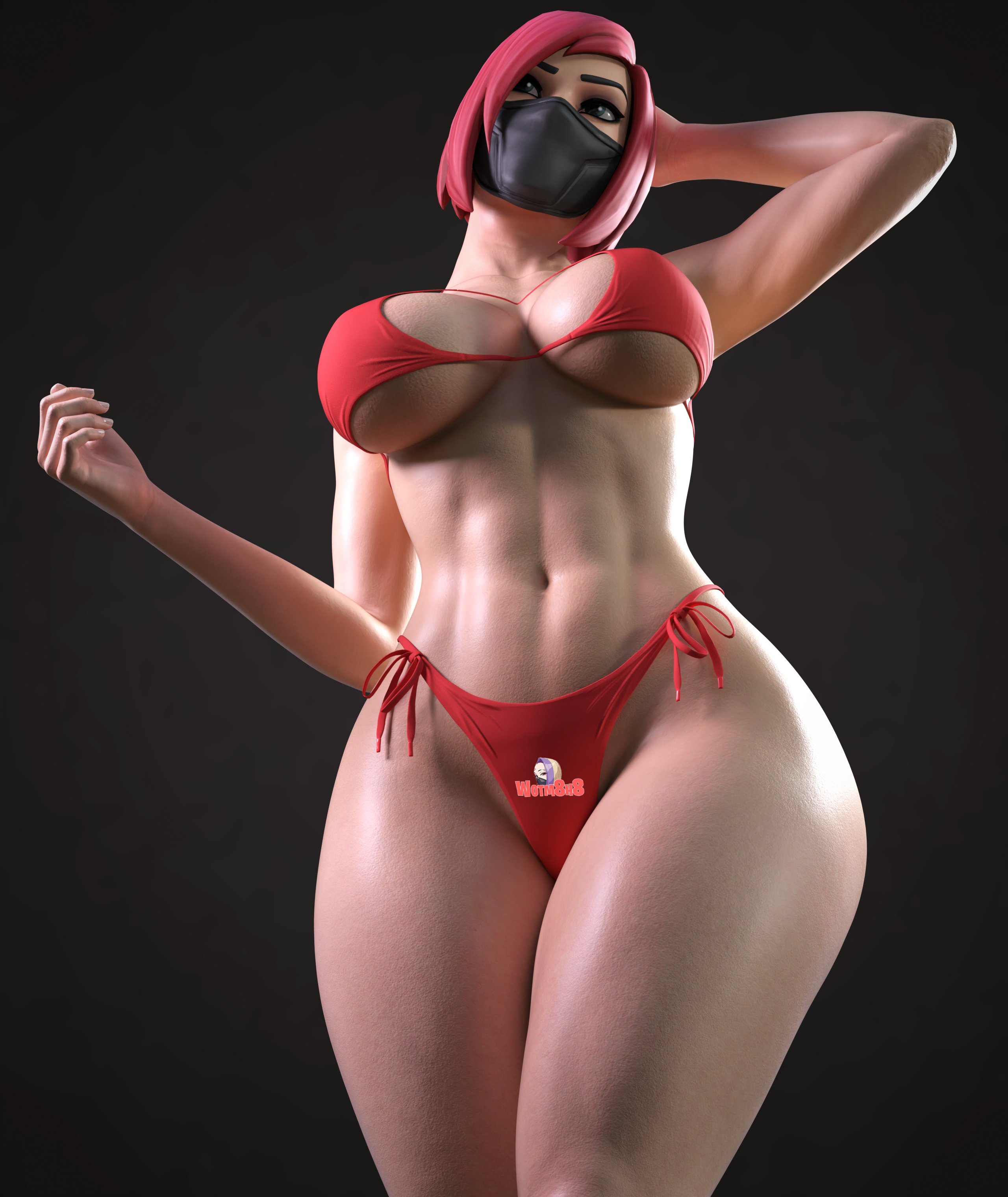 1girls, big breasts, bikini, breasts, female, fortnite, heartstopper (fortnite), thick thighs, wotm8h8