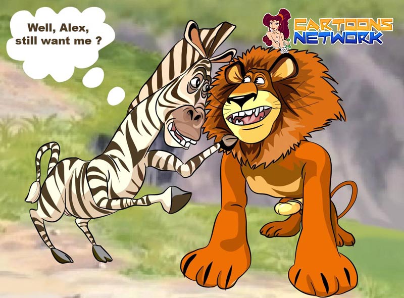 alakay_alex cartoons_network cuntboy dreamworks feline furry furry_only intersex lion madagascar_(film) madagascar_(series) male male_only marty_the_zebra