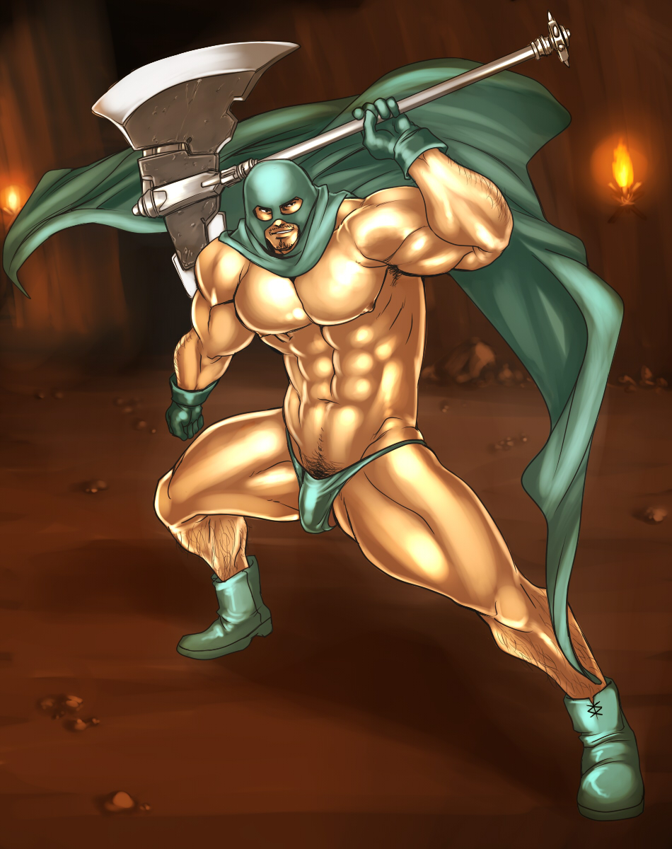 bara barazoku dragon_quest dragon_quest_iii kandar male male_only pubic_hair rabbit_(artist) rabbit_(pixiv744412) solo solo_male tagme underwear