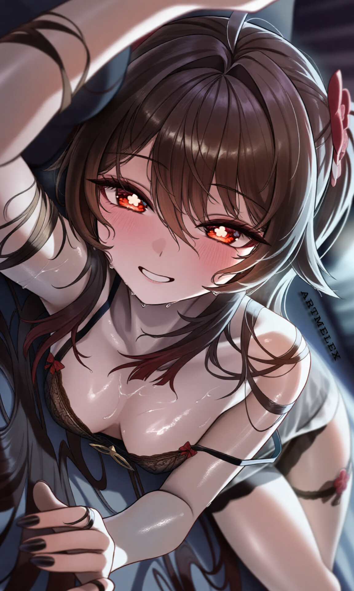 ai generated, art, artmelex, ass, breasts, cute, female, game, genshin impact, hu tao (genshin impact), sexy, sexy body, sexy breasts, sexy pose