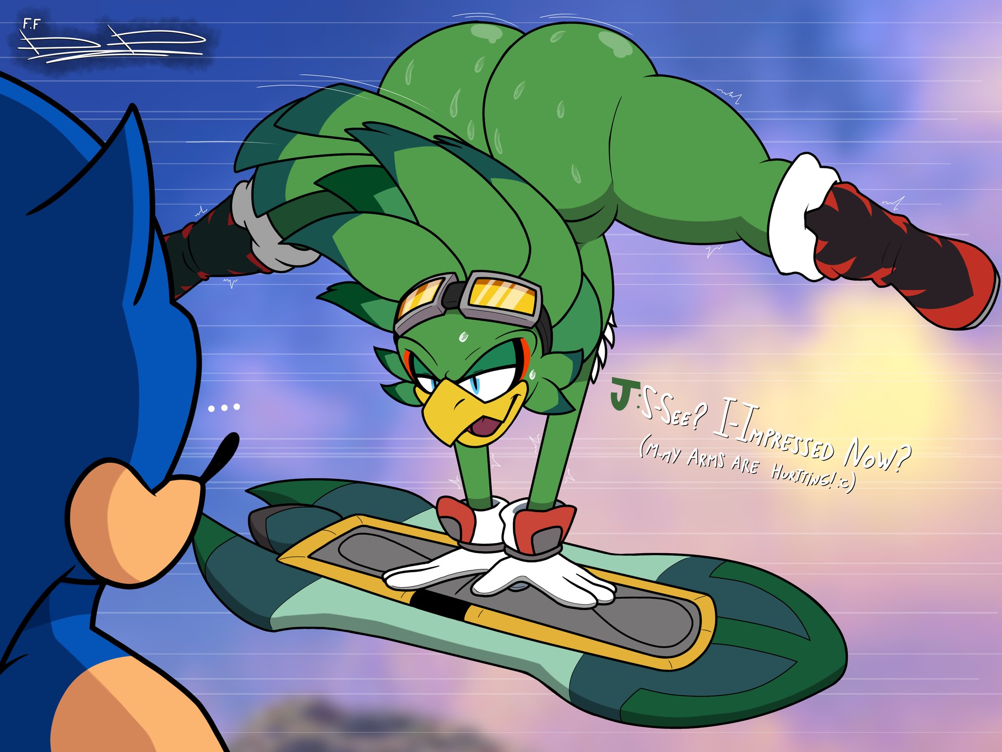 anthro, ass, ass bigger than head, ass up, big ass, big ass (male), extreme gear, fat ass, fat ass femboy, femboy, jet the hawk, male, sega, sinner20033, sonic (series), sonic the hedgehog, sonic the hedgehog (series)