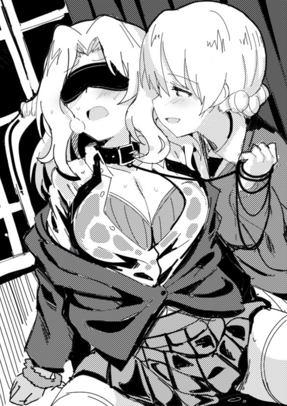 bondage, collar, darjeeling, female, girls und panzer, kay (girls und panzer), yuri