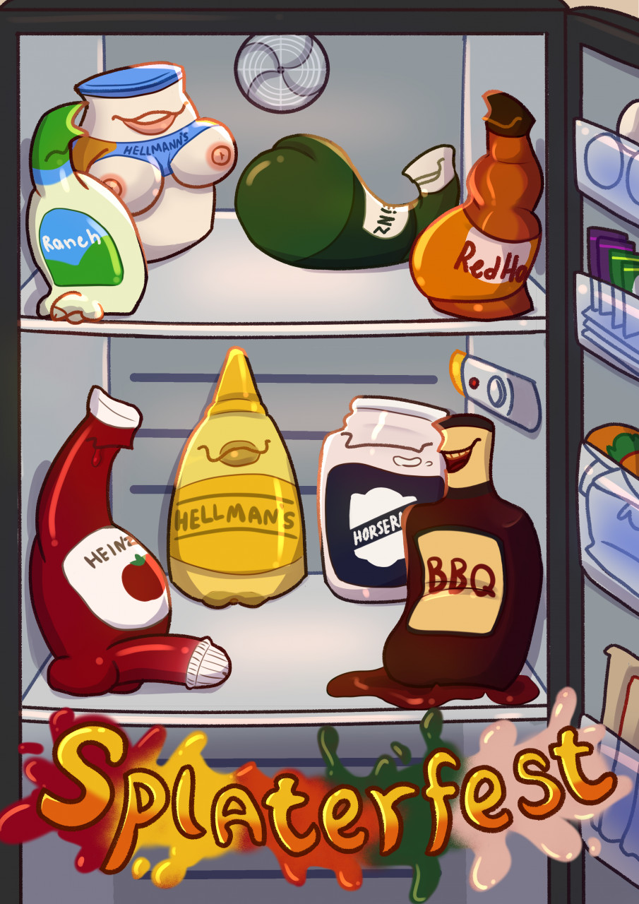 appliance ass bbq_sauce breasts comic condiments female food fridge genitals hi_res horseradish hot_sauce humanoid ketchup kitchen_appliance male mayonnaise mustard ohikko penis pussy ranch sauce