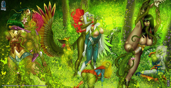 2d, batman (series), dc, dc comics, female, green skin, green-skinned female, pamela isley, poison ivy, sequence, tentacle, theblackpharaoh, transformation, wonder woman, wonder woman (series)