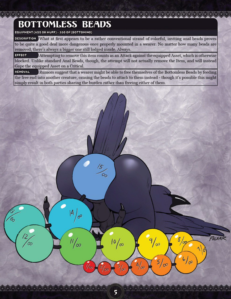 1boy anal anal_beads anal_sex anthro avian avian_humanoid balls beak black_fur bottomless_beads contraption_concept crow cursed_item deep_penetration flaccid_penis forced fur furry gay humanoid impossible_fit infinite_anal_beads item_description male male_focus male_only malesub pain painful penetration penis permanent pulsar questionable_consent rape ridiculous_fit sex sex_toy solo solo_male stretched_anus stretching stretching_anus text tight_fit yaoi