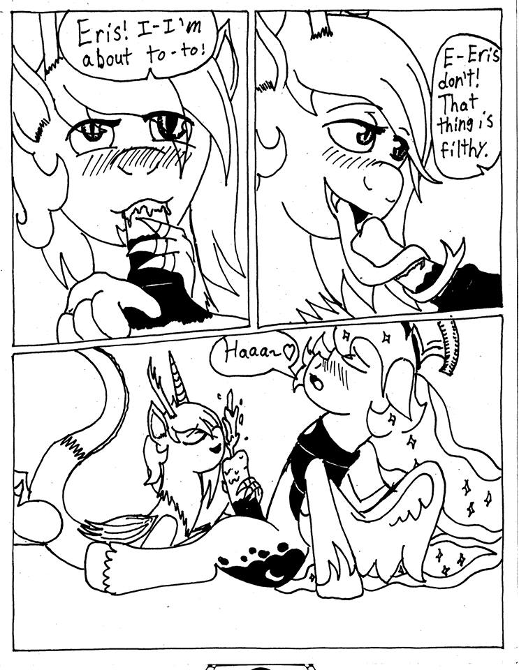 blush cardstock comic cum cumshot discord_(mlp) equine erection eris_(mlp) fellatio friendship_is_magic genderbend hair horse my_little_pony oral oral_sex orgasm pony prince_artemis_(mlp) princess_luna_(mlp) rule_63 sex smile straight_hair the1king tongue