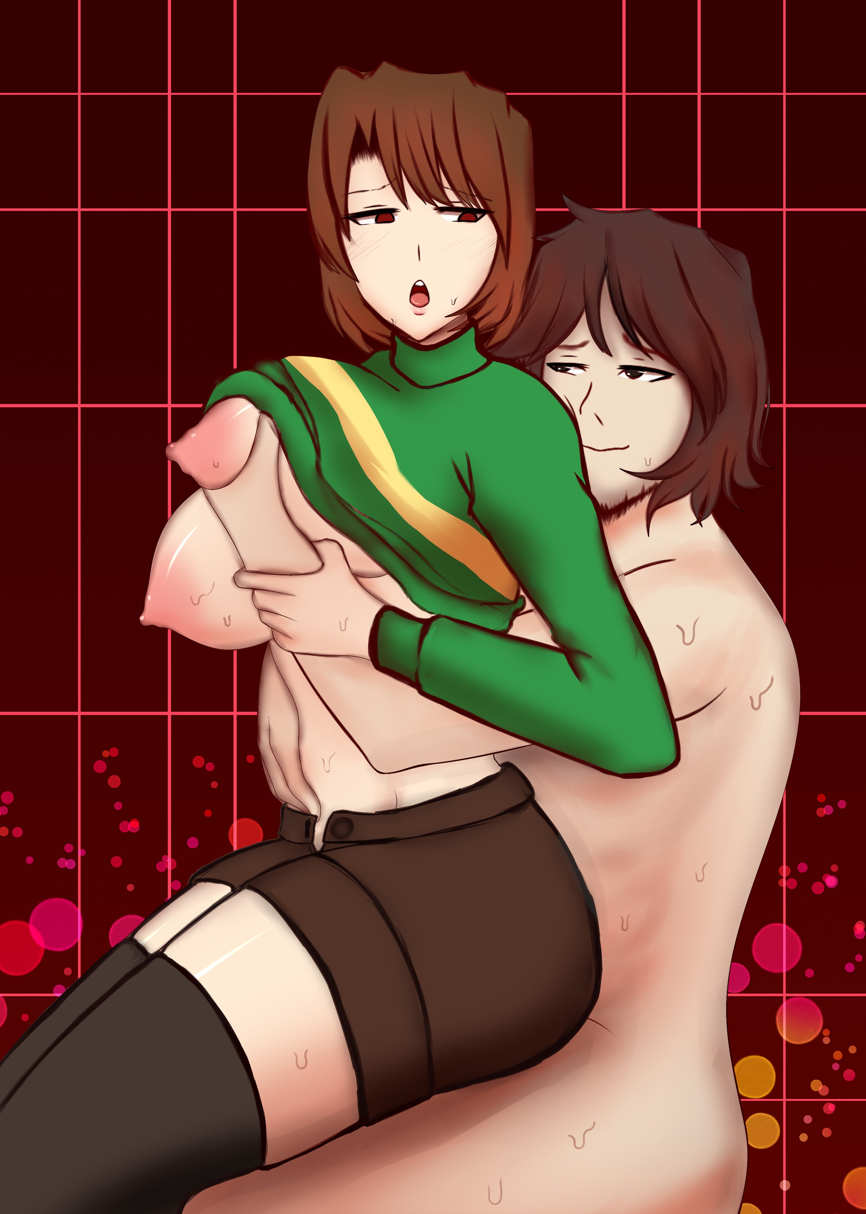 2022, alternate version available, brown eyes, brown hair, chara, female, female chara, tagme, undertale, yazu (artist), yazuel aliel