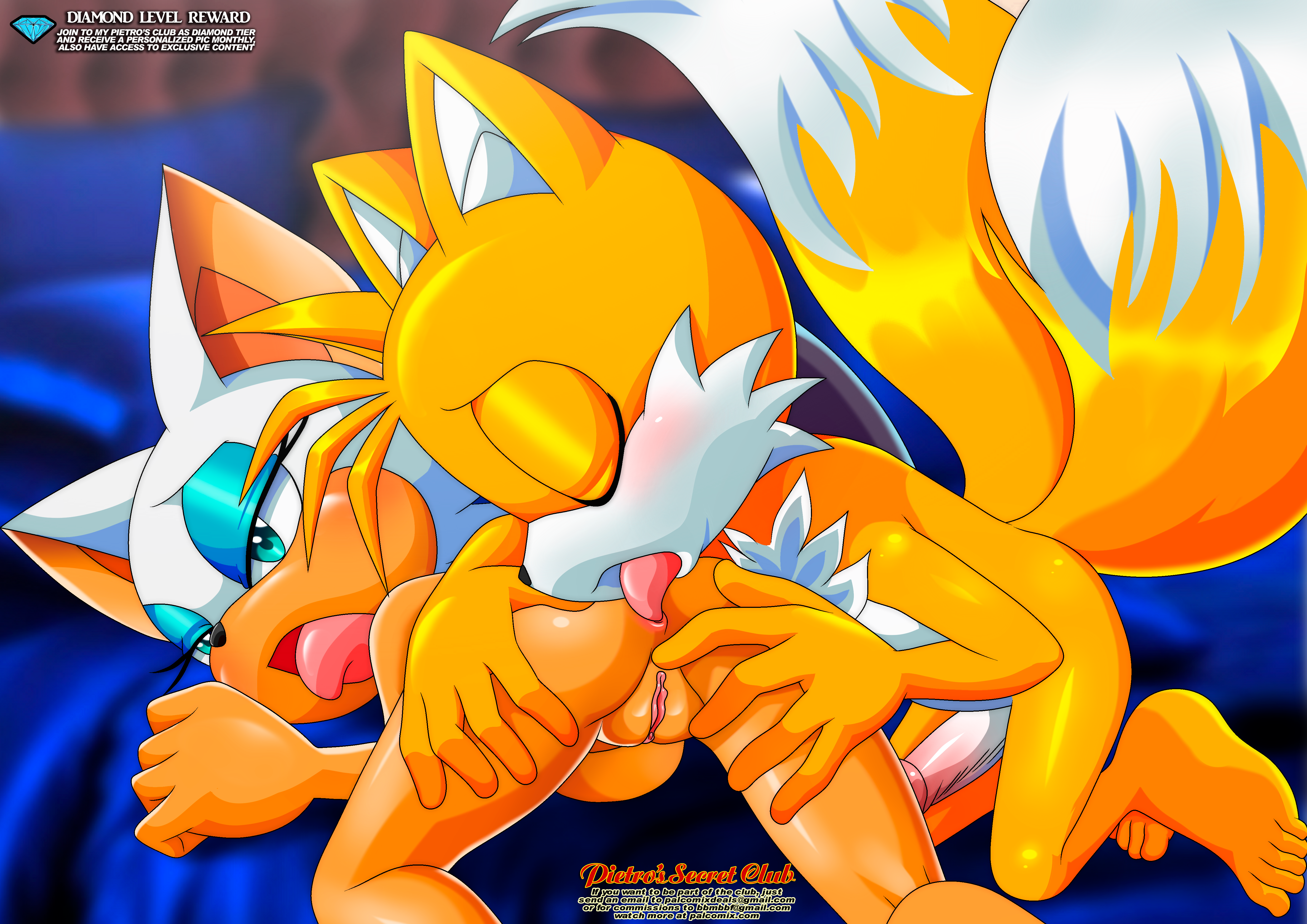 anilingus, anthro, anus, bat, bbmbbf, blush, canine, closed eyes, diamond level, eating ass, female, fox, licking, licking anus, male, male/female, mobius unleashed, open mouth, palcomix, penis, pietros secret club, pussy, rimming, rouge the bat, sega, sex, sonic (series), sonic the hedgehog (series), tails, tails the fox, tongue, tongue out