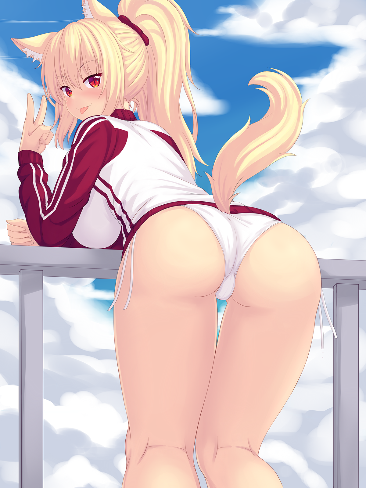 1girls, 2022, animal ears, ass, blonde hair, breasts, cat ears, cat girl, cat tail, catgirl, female, female only, hips, large ass, large breasts, long hair, long ponytail, panties, pantyshot, ponytail, red eyes, slim waist, tail, thick thighs, thighs, tiffy, tiffynyaa, underwear, upskirt, wide hips