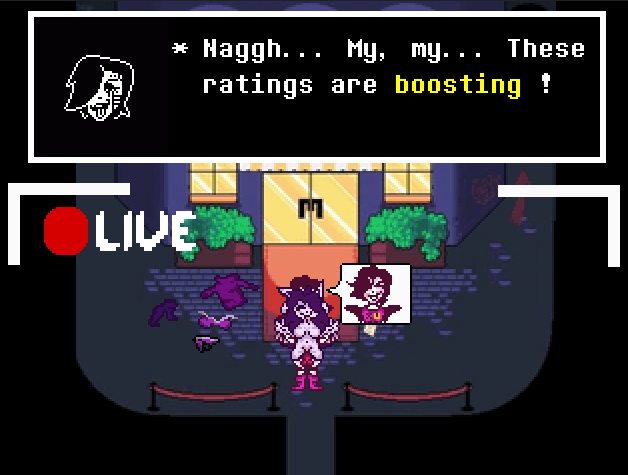 big_breasts big_penis clothing livestream mettaton mettaton_ex original_character pixel_art pleasure_face robot sex smiling sprite_art text tongue_out undertale unknown_artist