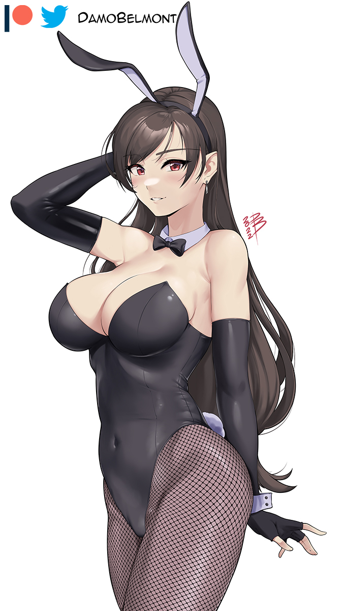 bunny_ears bunny_girl bunny_tail bunnysuit damodar female final_fantasy final_fantasy_vii medium_hair tagme tifa_lockhart