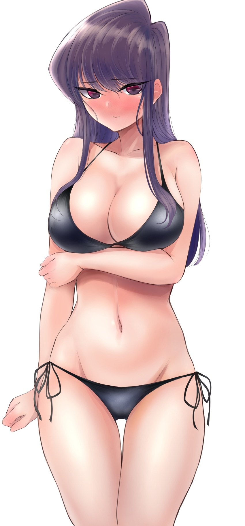 1girls, ass, big ass, big breasts, big butt, big hips, big thighs, breasts, cleavage, female, female focus, female only, hourglass figure, huge ass, huge breasts, huge butt, huge hips, huge thighs, komi shouko, komi-san wa komyushou desu, large ass, large breasts, large butt, white background, wide hips