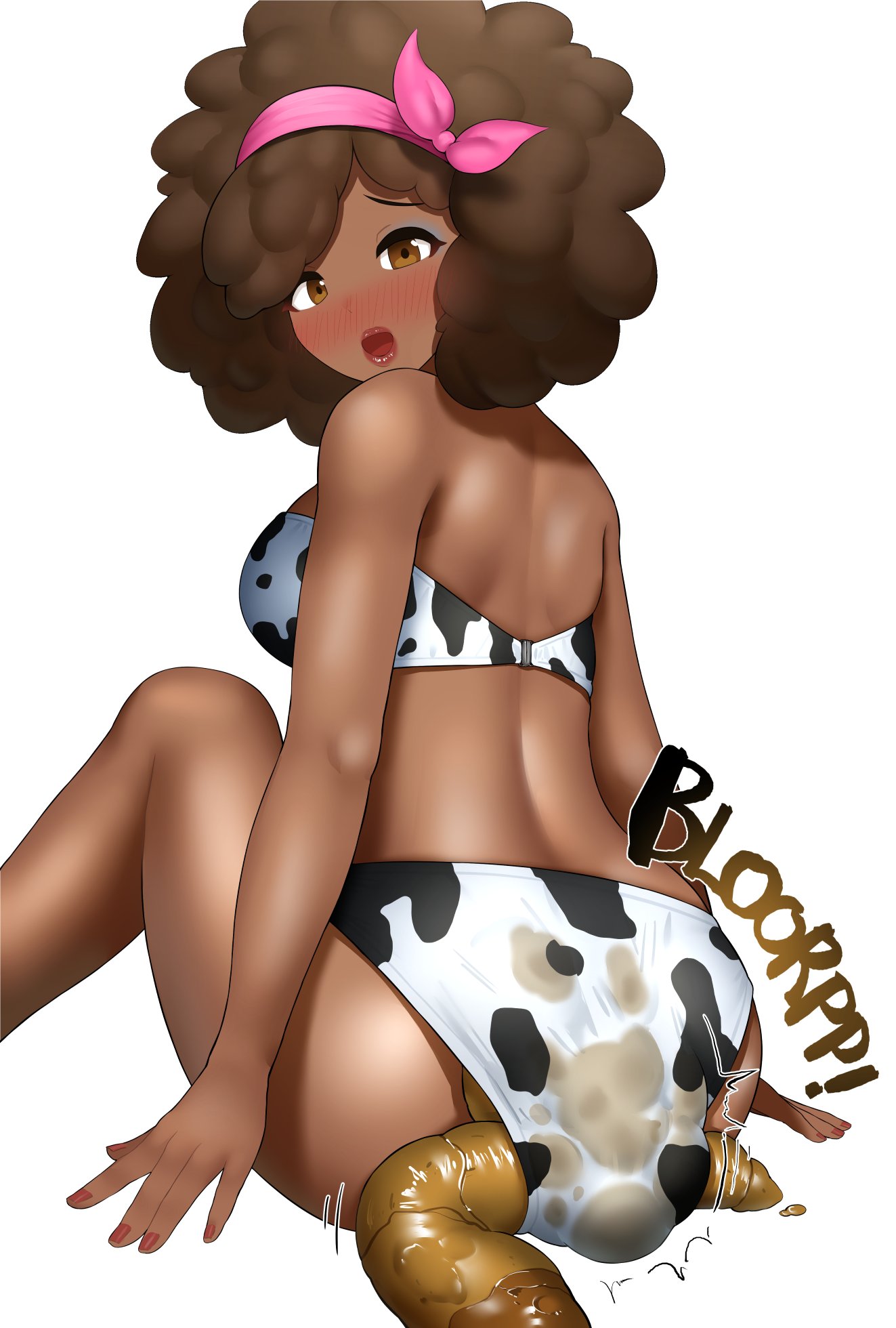 ass, asshole, big ass, dark skin, dark-skinned female, female, fetish, intentional soiling, scat, soiling