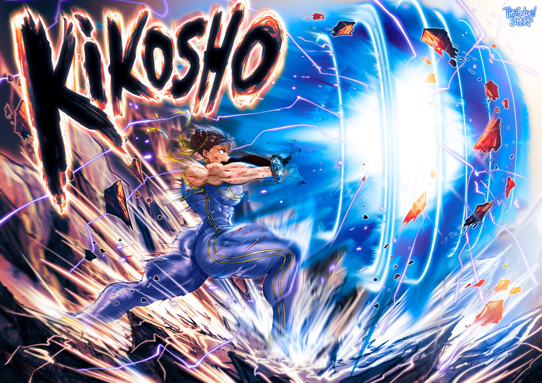 1girls, ass, big ass, breasts, capcom, chun-li, female, female only, muscles, muscular, muscular female, muscular thighs, solo, solo female, street fighter, street fighter alpha, thegoldensmurf