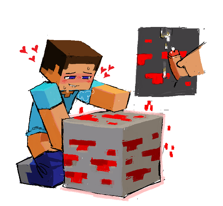 cum cum_on_rock heavy_breathing jerkingoff male_only masturbation minecraft pants_down redstone redstone_ore steve_(minecraft) sweat worm_(artist)