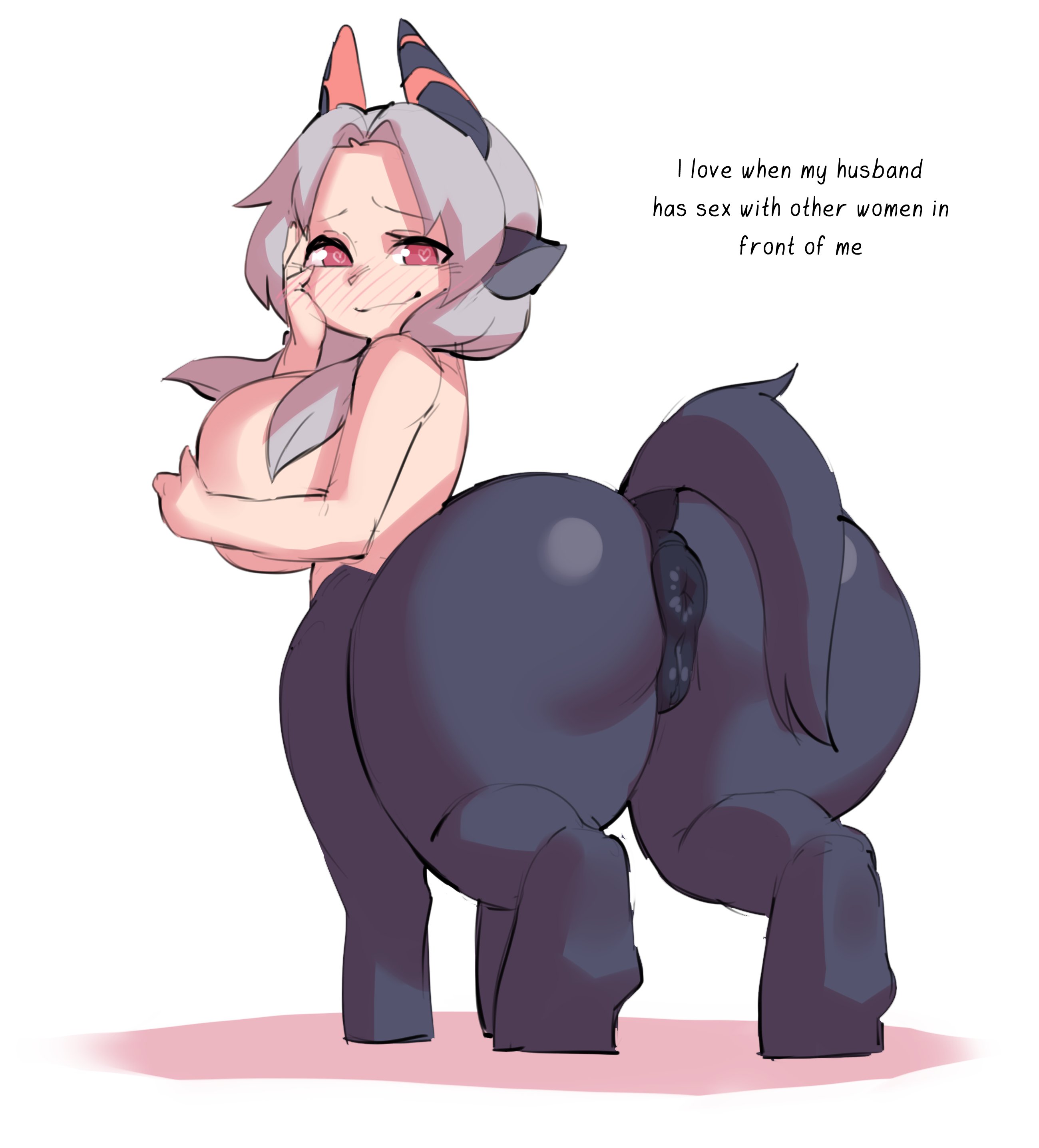 1girls, anus, ass, bicorn, bicorn (monster girl encyclopedia), big ass, big breasts, borvar, breasts, centaur, centauress, cuckquean, female, female only, large breasts, monster girl, monster girl encyclopedia, nude, pussy, shortstack, solo, taur