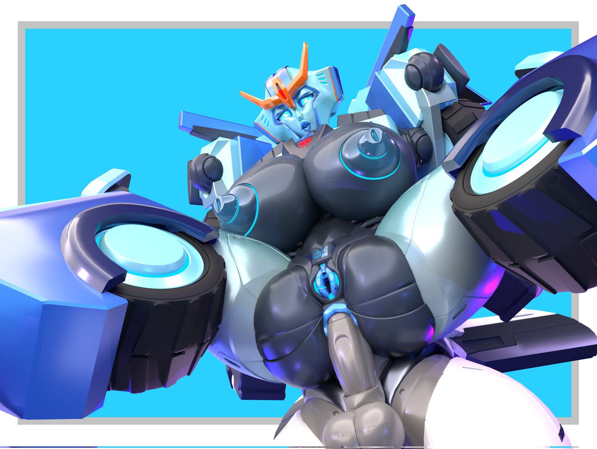 1girls, 3d, anal, anal penetration, anal sex, big breasts, blue anus, blue pussy, breasts, busty, female, female focus, fembot, giant breasts, huge breasts, komradederp, large areolae, male, prowl, pussy, robot, robot girl, robot male, sex, straight, strongarm (transformers), strongarm (transformers) (trawert), transformers, transformers robots in disguise (2015)