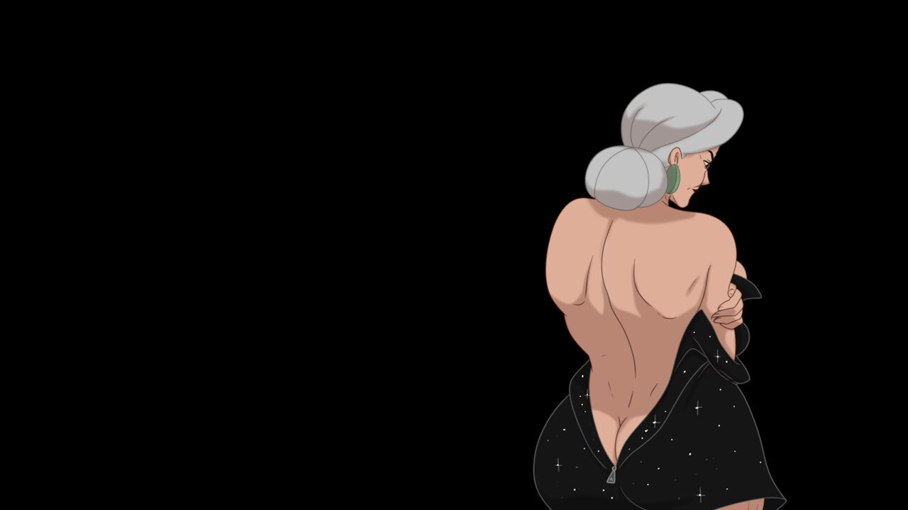 1girls, ass, ass cleavage, ass crack, butt crack, dark lipstick, discreenvision, earrings, elderly female, female, female only, gilf, grandma diana (discreenvision), grandmother, grey hair, hair bun, hourglass figure, inusen, lipstick, mature female, milf, nipples, older female, solo, solo female, the secret of the house, unzipped, voluptuous, wrinkles