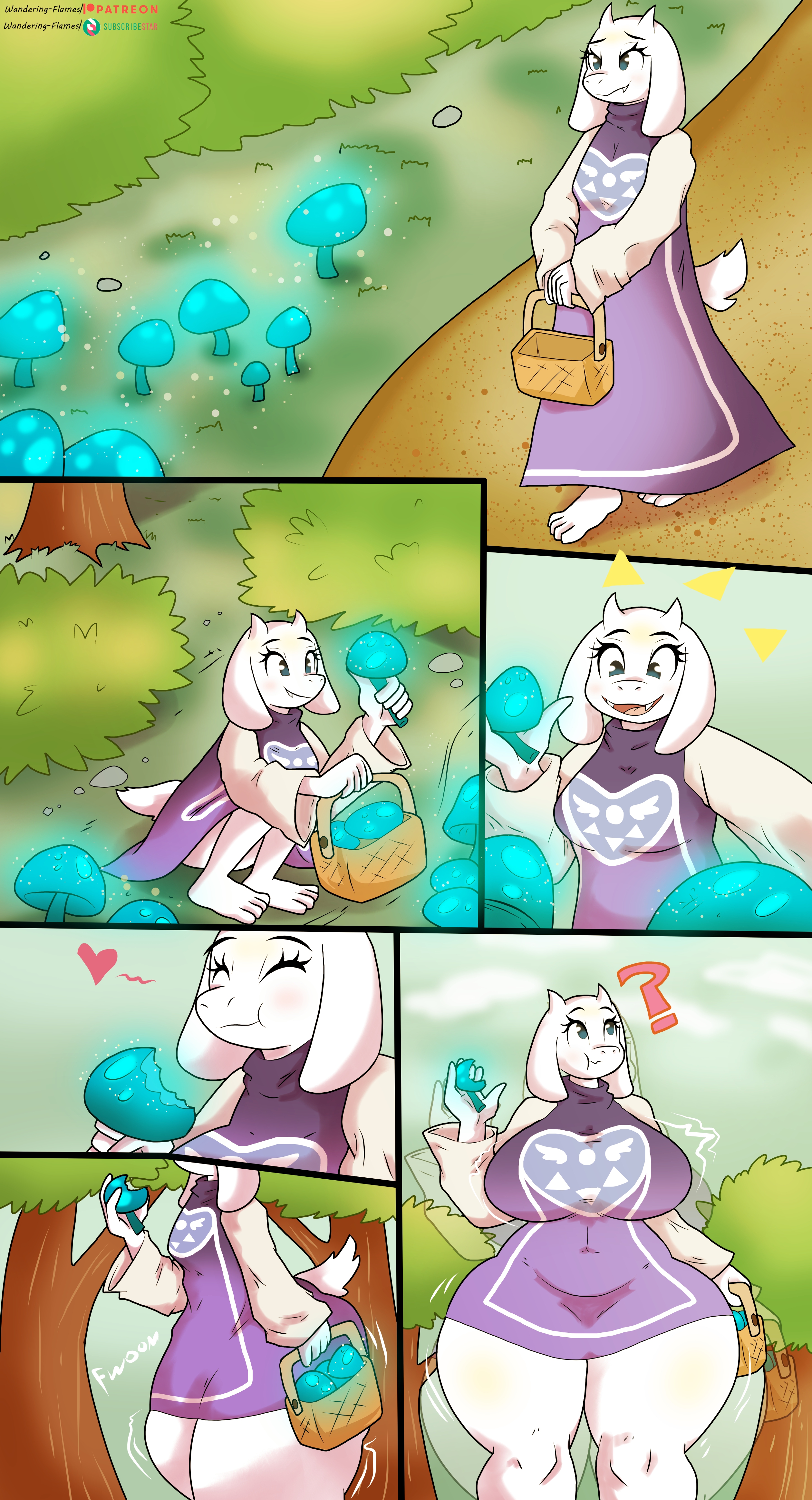 ass, ass expansion, breast expansion, breast growth, breast growth (enlargement), breasts, expansion, female, goat, hip expansion, thick thighs, thigh expansion, toriel, undertale, wandering-flames, wide hips