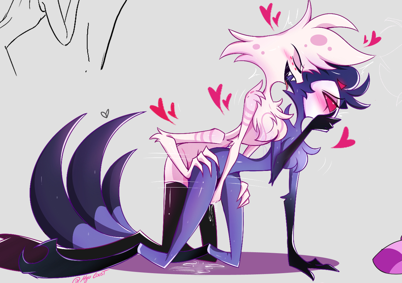 angel dust (hazbin hotel), hazbin hotel, helluva boss, male, mgu coust, stolas (helluva boss), tagme