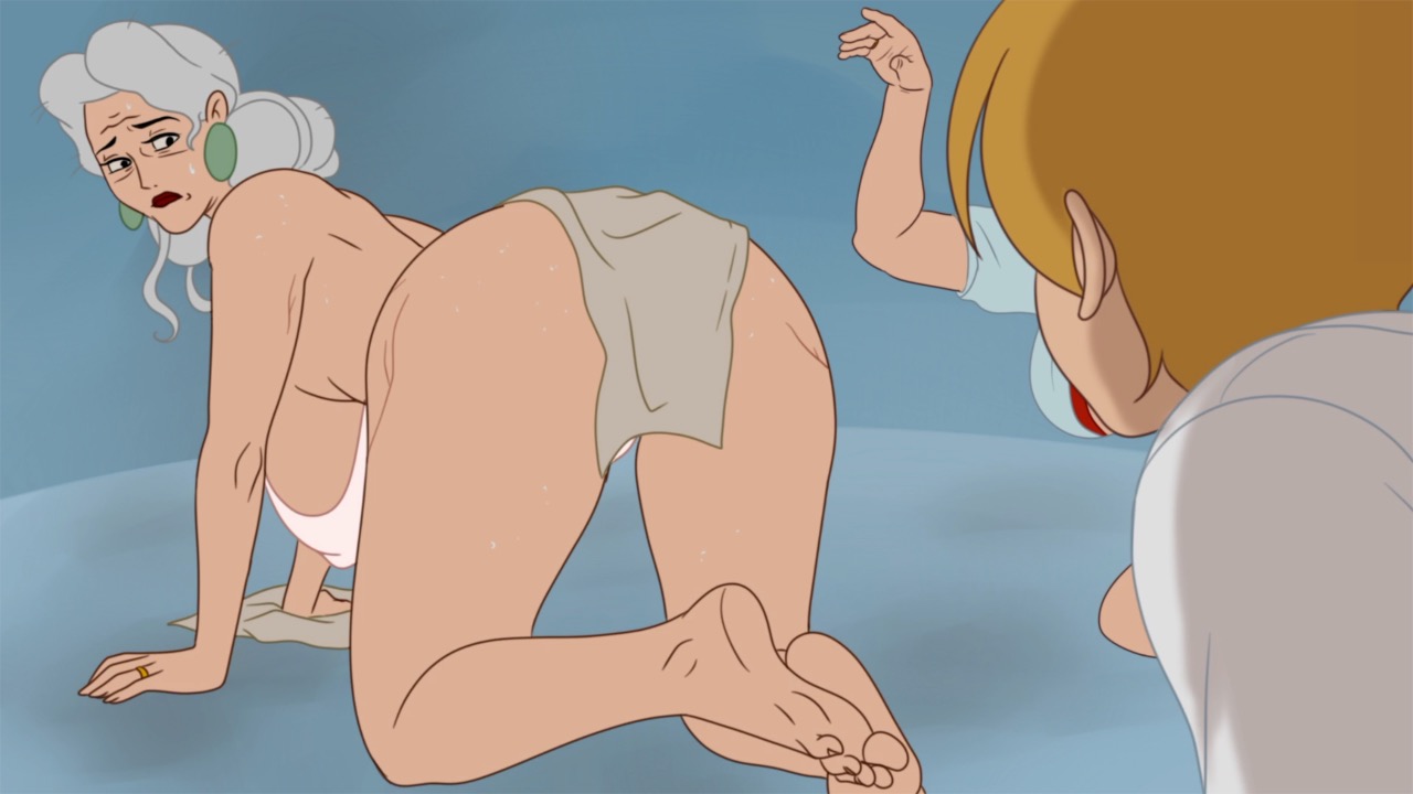 1boy, 2girls, ass, bent over, big ass, big breasts, big butt, bikini, breasts, cameltoe, caught, cellulite, covered, dark lipstick, debra (discreenvision), discreenvision, earrings, elderly female, female, fred (discreenvision), frown, gilf, grandma diana (discreenvision), grandmother, grey hair, hair bun, high heels, hourglass figure, huge breasts, inusen, large breasts, lipstick, looking back, male, mature female, milf, nipples, older female, pussy, string bikini, the secret of the house, towel, voluptuous, wrinkles
