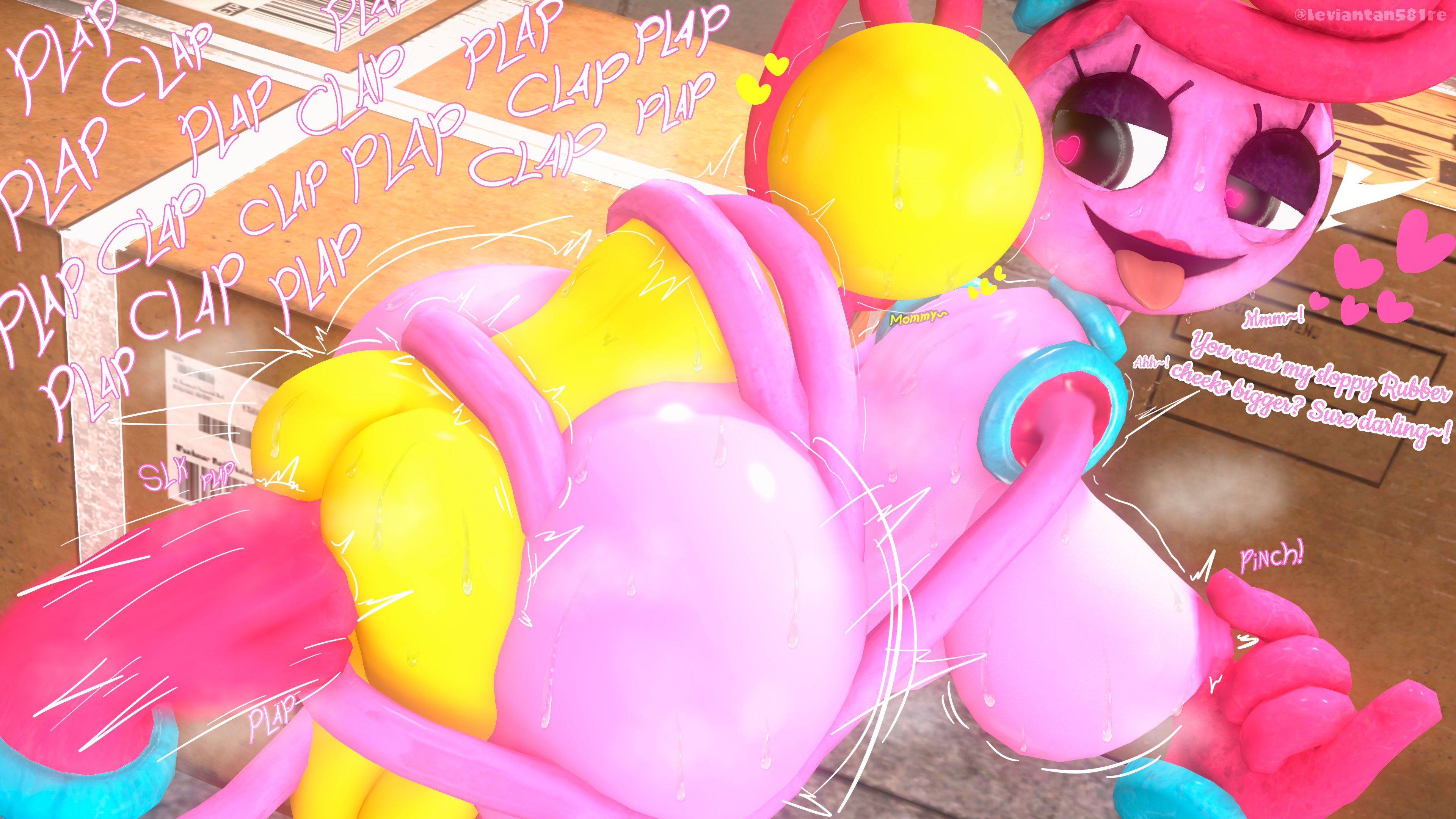 3d, all fours, ass, big ass, big breasts, breasts, butcher (poppy playtime), female, heart-shaped pupils, leviantan581re, mommy long legs, poppy playtime, rough sex, sex, sfm, straight, tongue, tongue out