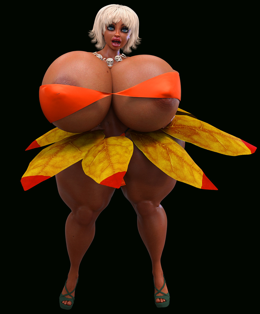 1girls 3d bad_anatomy big_ass big_breasts big_butt bimbo female female_only hourglass_figure huge_ass huge_breasts hyper_ass hyper_bimbo hyper_breasts jackd22 leaf_skirt nipple_bulge nipple_slip nipples nipples_visible_through_clothing orange_bra tagme tribal_clothing tribal_tattoo yellow_leaves