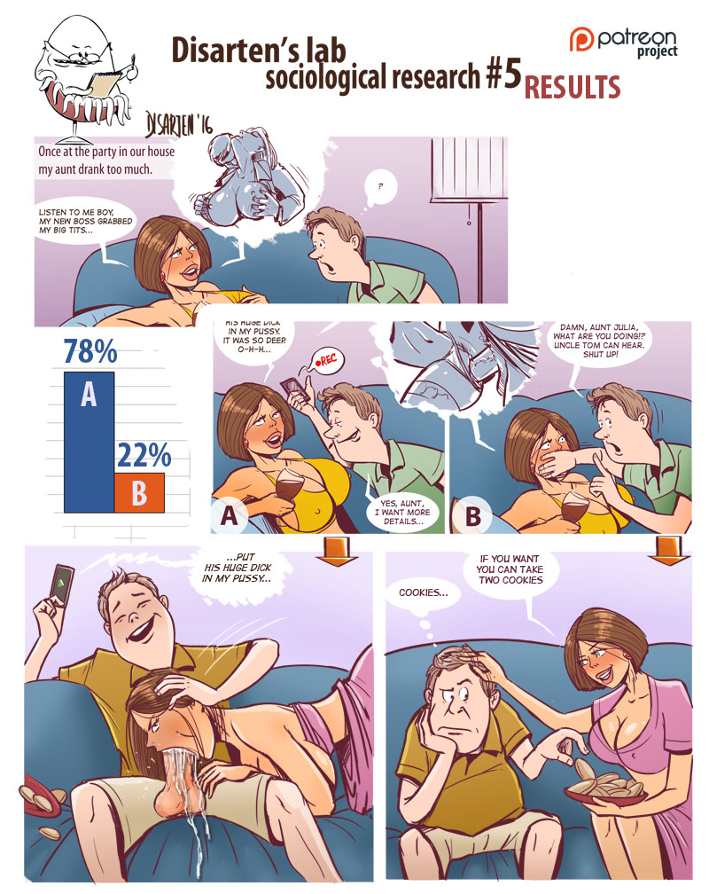 aunt, big breasts, blackmail, blowjob, breasts, cheating, cleavage, color, colored, comic, comic page, cum, cum in mouth, cumming, deepthroat, disarten, drunk, english text, female, forced oral, hand on head, incest, male, nipple bulge, oral, penis, saliva drip, saliva on penis, tagme, text