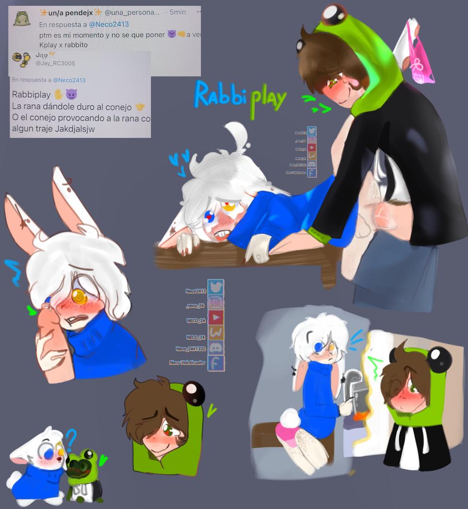 2boys anthro blue_eyes brown_ears brown_eyes bunny bunny_ears bunny_tail clothed discord_(app) discord_logo discord_tag facebook facebook_logo facebook_username green_eyes hat heterochromia instagram instagram_logo instagram_username kemono kplay los_compas male male/male male_only mammal mcyt multiple_images neco_24 rabbit rabbit_ears rabbito shirt sweater tail text twitter twitter_logo twitter_username underwear wattpad wattpad_logo wattpad_username white_hair youtube youtube_hispanic youtube_logo youtube_username youtuber