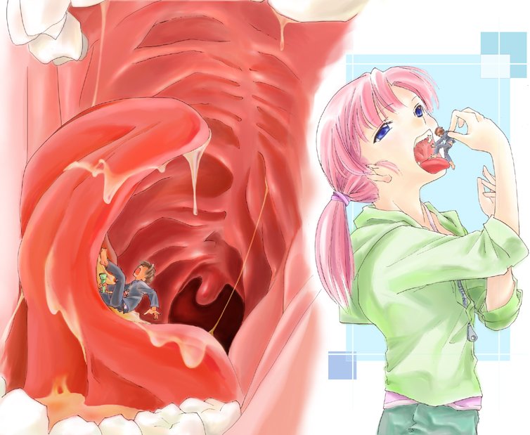 blue_eyes boy_rape clothed clothing death eating female femdom flashlight giantess guro inside_creature male mini miniboy open_mouth pink_hair ponytail size_difference straight tied_hair tongue uvula vore