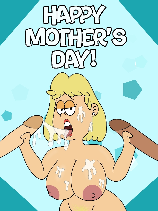 1girls areola areolae big_breasts bioredarts breasts cum cum_in_mouth cum_on_breasts cum_on_face dark-skinned_male female happy_mother's_day large_breasts milf mother multiple_penises naked nipples penis rita_loud straight_hair the_loud_house