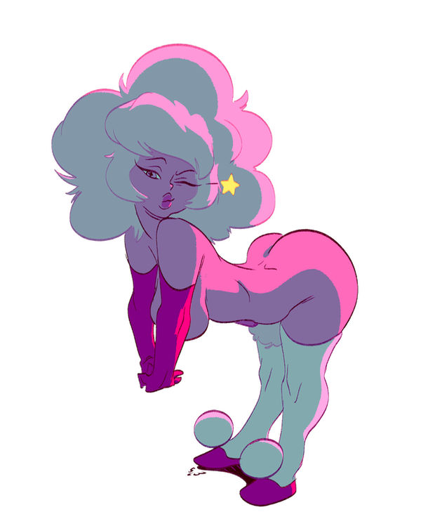 1girls ass big_breasts breasts bushy_pubes cartoon_network diamond_authority female gem_(species) gloves leaning_forward pink_diamond_(steven_universe) pink_skin pubic_hair slb smiling solo steven_universe teasing wink