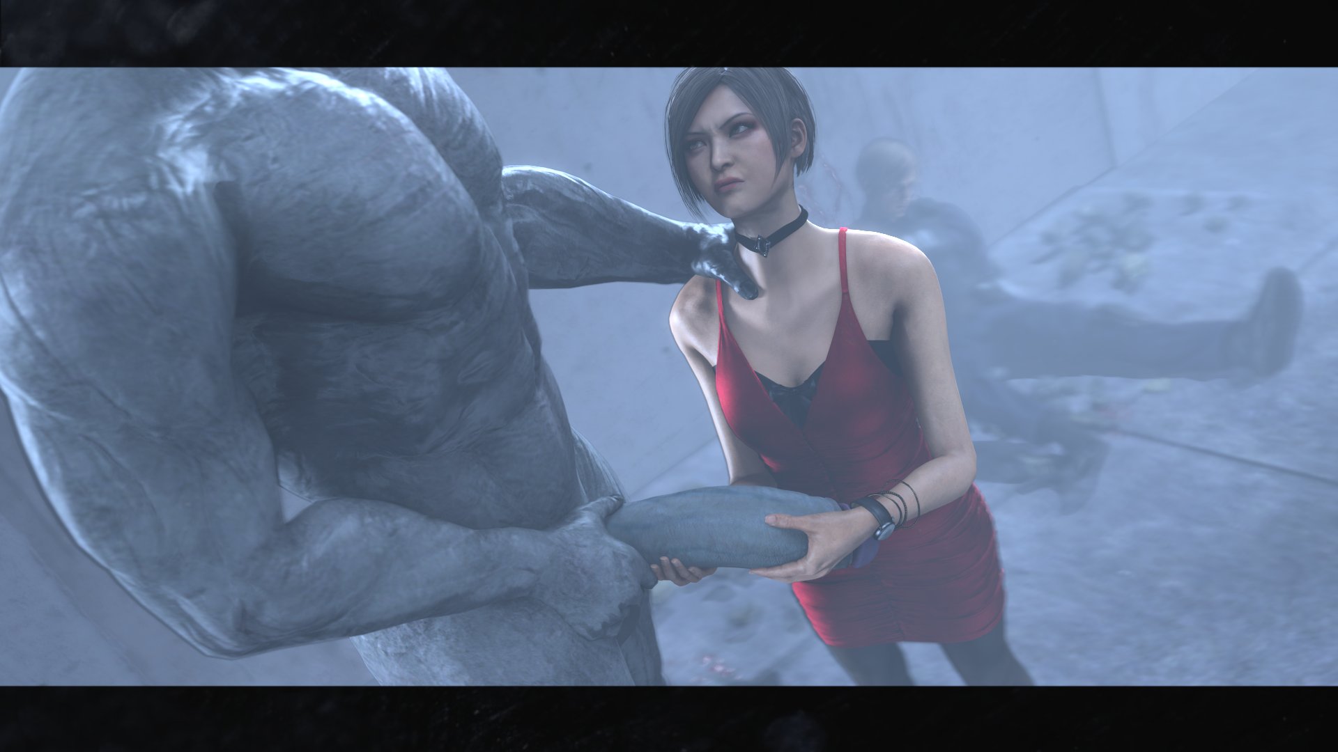 1boy, 1girls, 1monster, 3d, ada wong, ada wong (adriana), asian, asian female, capcom, colored, female, leon scott kennedy, male, monster, mr x, resident evil, resident evil 2, resident evil 2 remake, sex, stephanie23, straight, tagme, tyrant