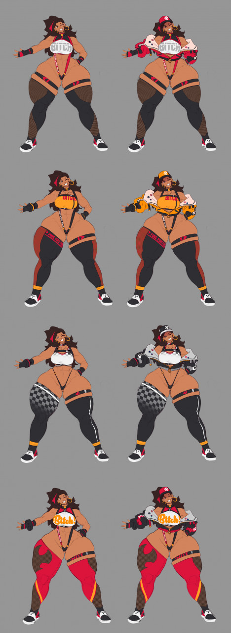 alternate_costume big_breasts carmessi character_sheet dark-skinned_female dark_skin gala huge_ass latina solo solo_female thick_thighs