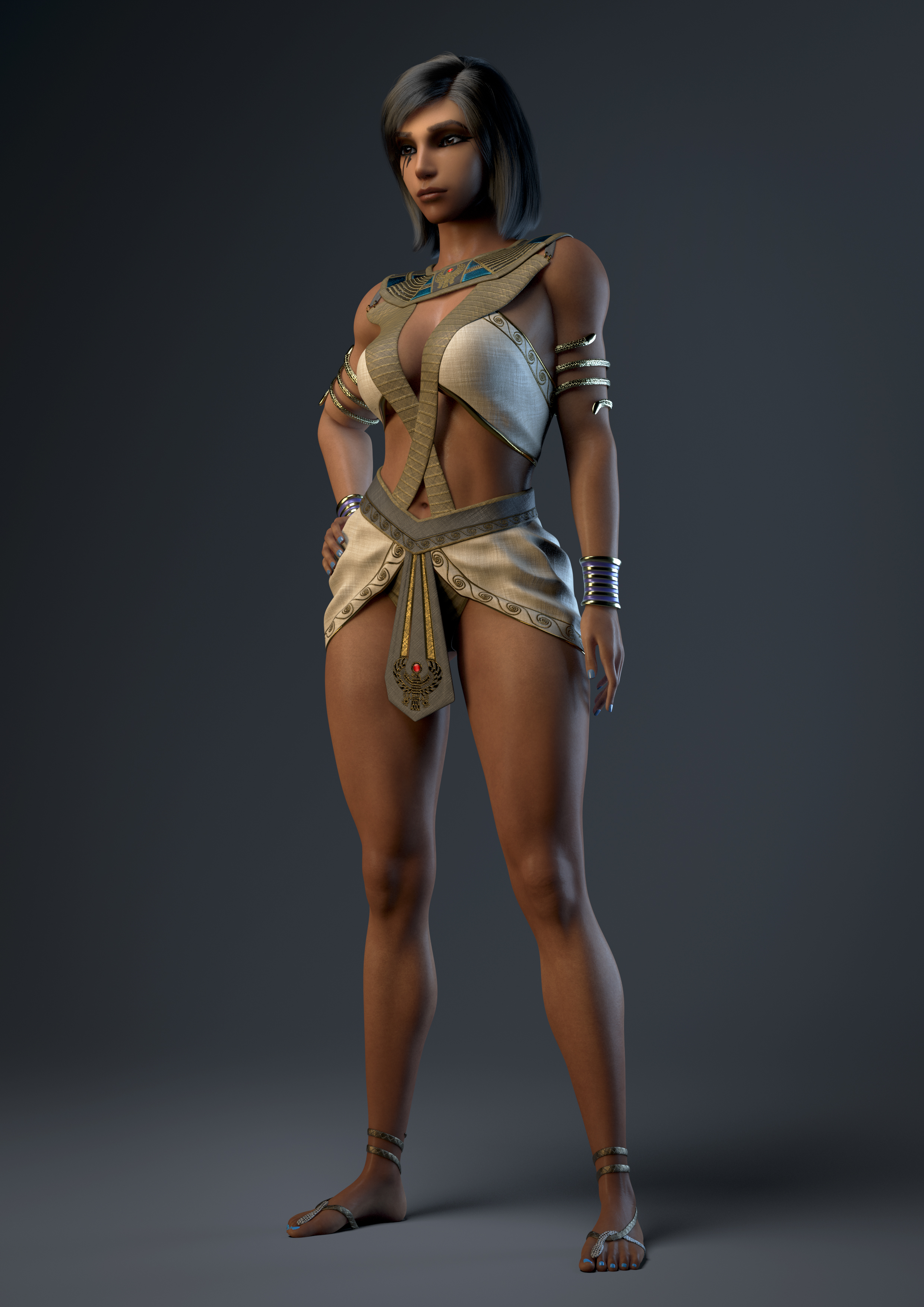1girls, 3d, black hair, blizzard entertainment, dark skin, dark-skinned female, egyptian, egyptian clothes, egyptian clothing, female, female only, overwatch, pharah, vgerotica
