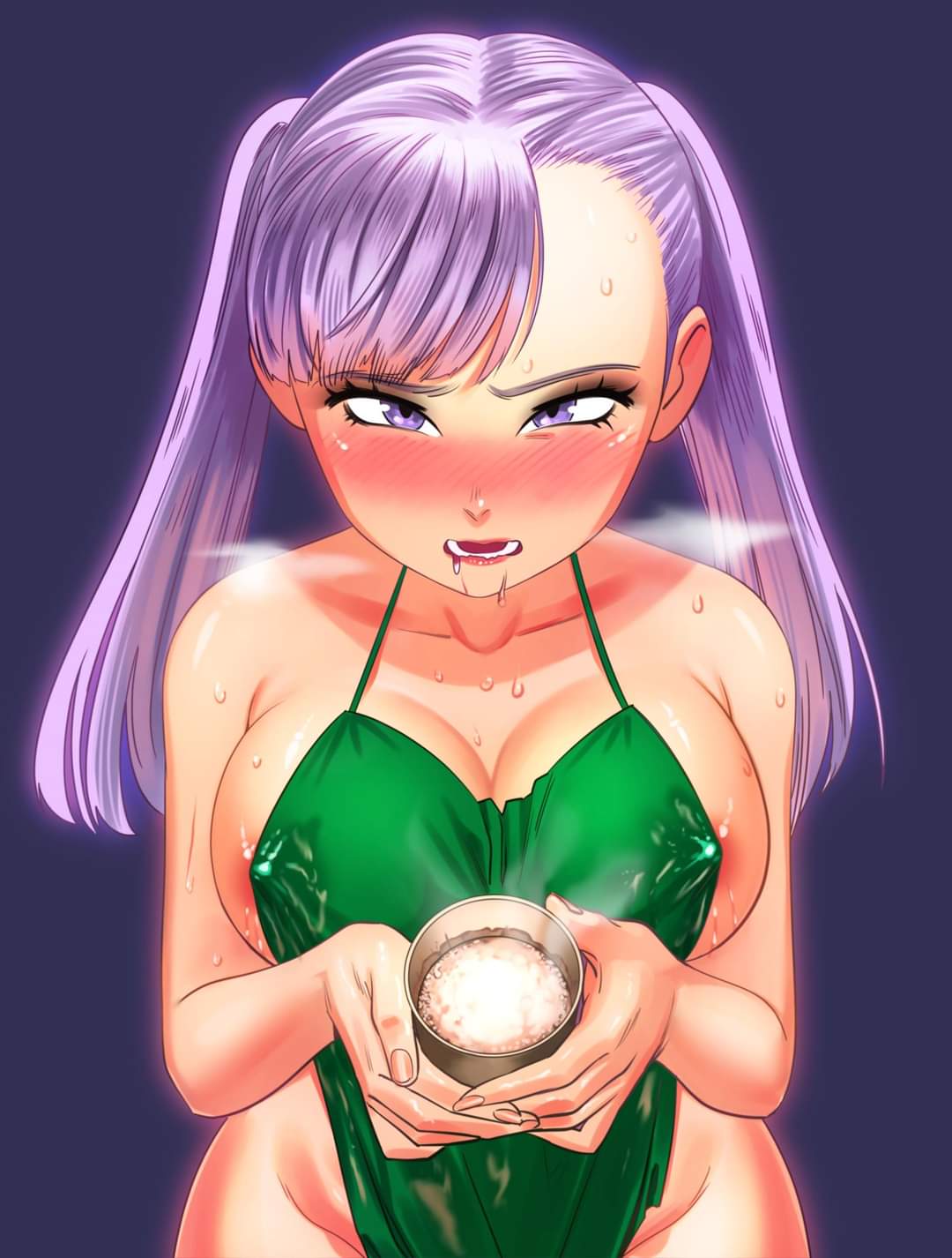 apron, apron only, ass, barista, big breasts, black clover, bracelet, breasts, busty, clothing, fast food, female, female focus, female only, hourglass figure, huge breasts, iced latte with breast milk, large breasts, long hair, meme, noelle silva, nude, nude female, nudity, outerwear, pink hair, sideboob, standing, twintails, uniform, waitress, waitress uniform, wide hips