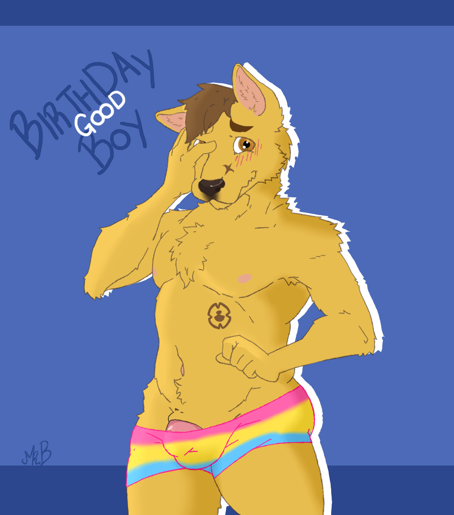 anthro arsen_dadrim_rebello bulge canid canine canis chubby_male cute_eyes domestic_dog fur furry good_boy lgbt_pride male male_only mammal mr._brapion solo thick_thighs