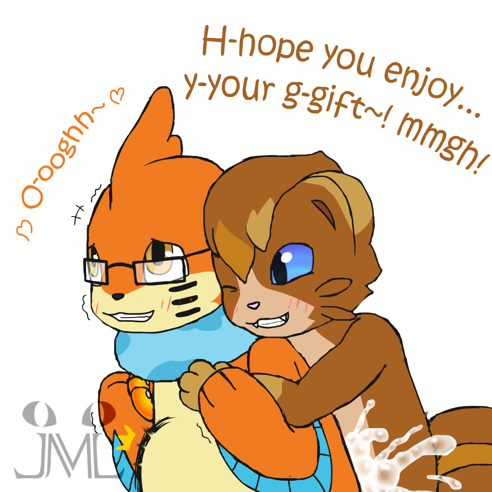 1:1 ambiguous_gender ambiguous_penetration birthday birthday_sex blue_eyes bodily_fluids brown_body brown_fur buizel cum duo dylan_the_buizel embrace excessive_cum eyewear fakémon fan_character fur genital_fluids glasses hug hugging_from_behind inflation inflation jonatanm lewxen luxro male male/ambiguous mammal marine nintendo orange_body orange_eyes orange_fur penetration pokémon_(species) pokemon semi-anthro sex video_games