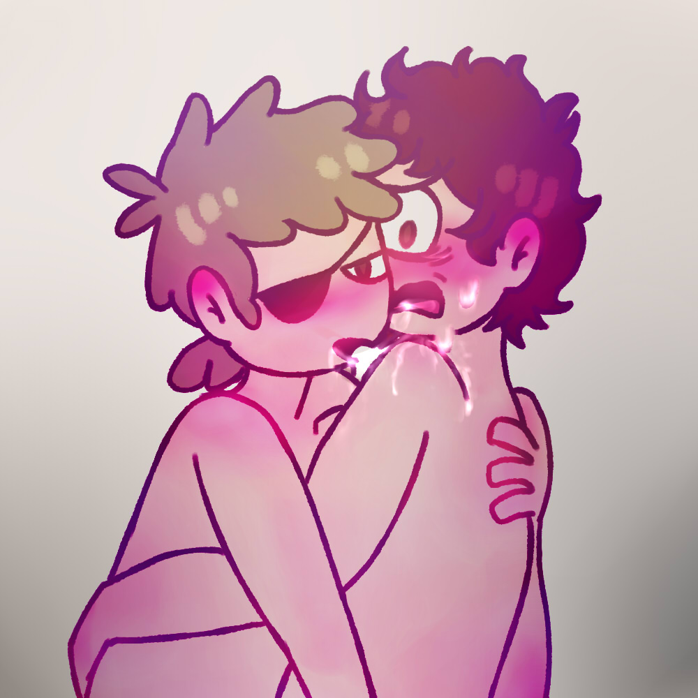 artist_(imaginematt) bing_(eddsworld) cropped_image eddsworld eyepatch larry_(eddsworld) male_only naked neck_kissing pink_blush repost