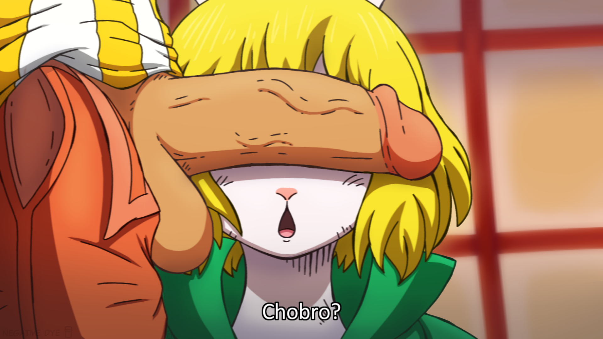 1boy, 1girls, 2022, anthro, balls, big balls, big penis, blonde hair, bottomwear, brown body, brown fur, can't see the haters, cant see the haters, cape, capreoline, carrot (one piece), cervid, clothed, clothing, deer, duo, english text, erection, faceless character, faceless male, female, female focus, fur, genitals, hair, hi res, humanoid, humanoid genitalia, humanoid penis, lagomorph, leporid, male, male/female, mammal, meme, minkmen (one piece), negativedye, one piece, open mouth, penis, penis covering eyes, penis on face, rabbit, reindeer, shirt, short hair, shorts, small but hung, solo focus, text, these aren't my glasses, tongue, tony tony chopper, topwear, vein, veins, veiny penis, white body, white fur