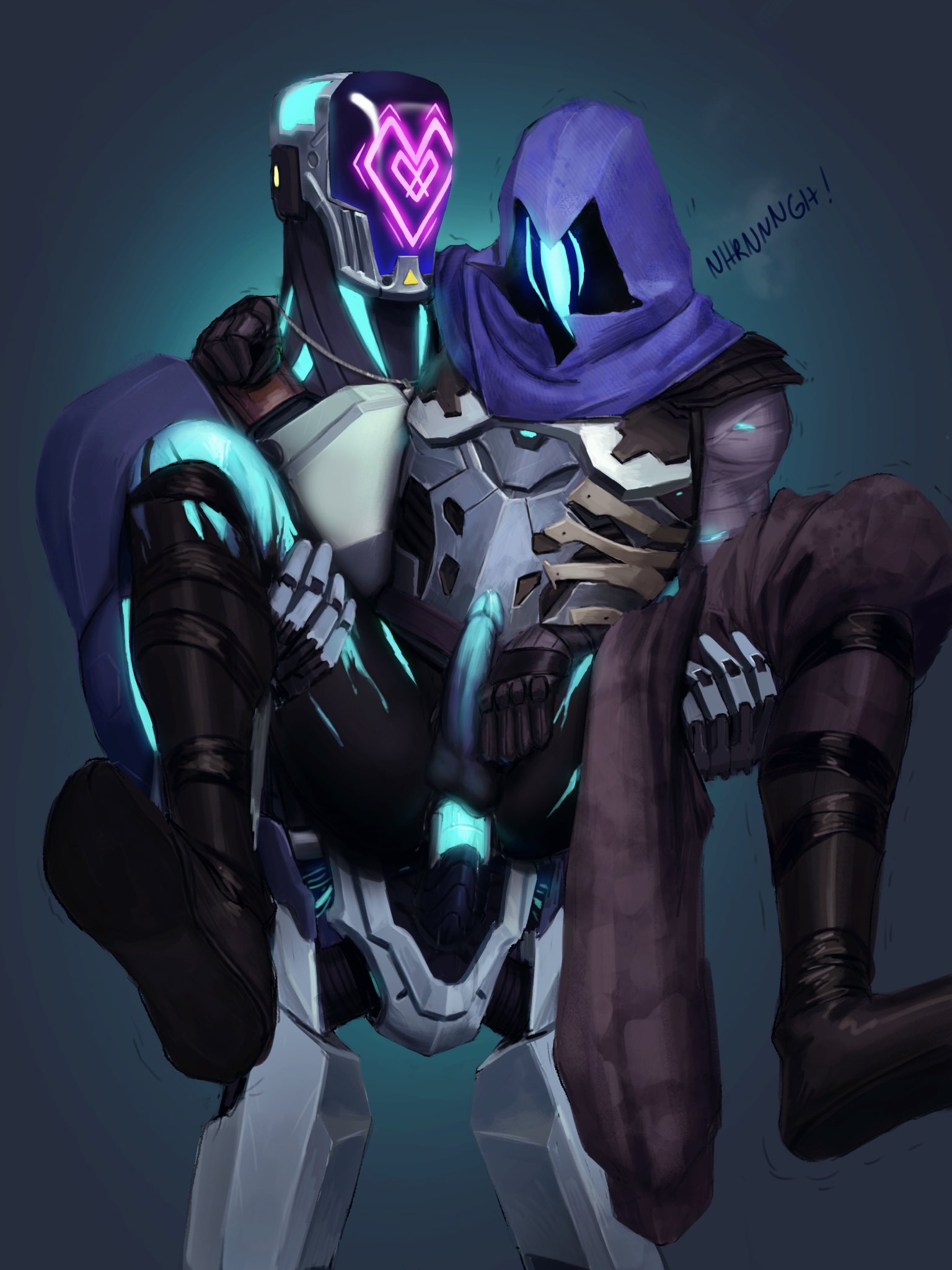 armor, artmmms, ass, big ass, big butt, big penis, consensual, gay, gay sex, glowing, glowing cum, glowing eyes, glowing genitalia, glowing markings, glowing penis, grunting, heart, heart eyes, kay/o (valorant), male, male only, male/male, mechanical, mechanical arm, mechanical hand, mechanical leg, mechanical penis, moaning, monster, omen (valorant), penis, reverse stand and carry position, reverse suspended congress, robot, robot boy, robot penis, robotic arm, rough, rough sex, screen face, tearing clothes, torn clothes, torn clothing, valorant, visible breath, yaoi