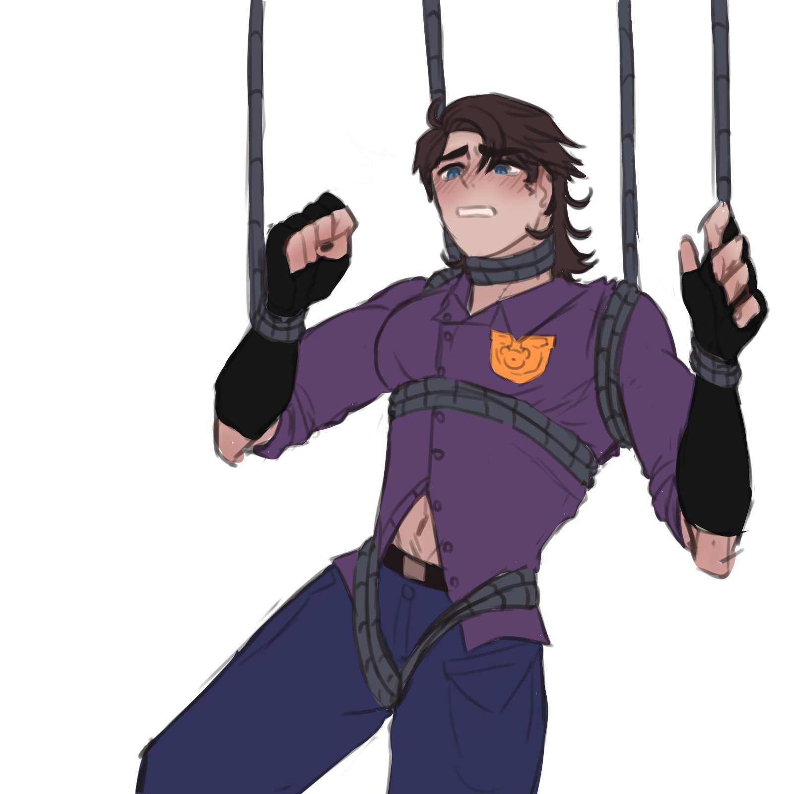five nights at freddy's, fnaf, male, male only, michael afton, solo, tied up, wires