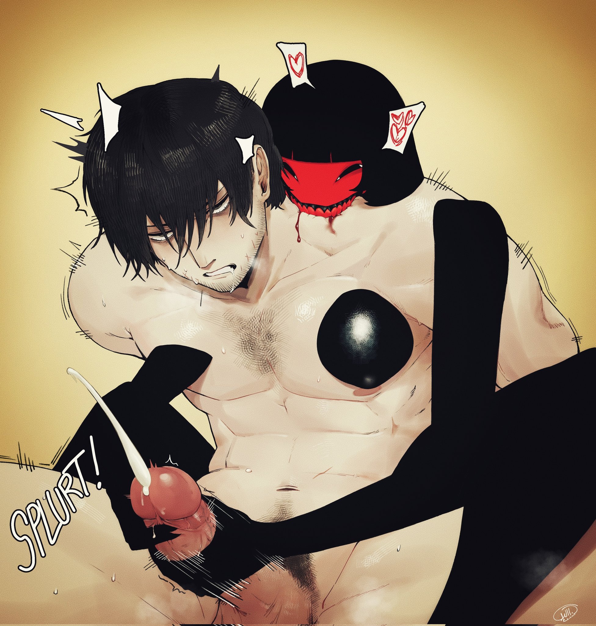 1boy, 1girls, big breasts, biting, blood, breasts, creepy, creepy face, cum, cumming, female, g i r l s foundation, grl-013, handjob, horror, huge breasts, male focus, monster, monster girl, nightmare fuel, nightmare waifu, paralysis, paralyzed, phase powers, phasing through body, skullse, sweat, sweatdrop