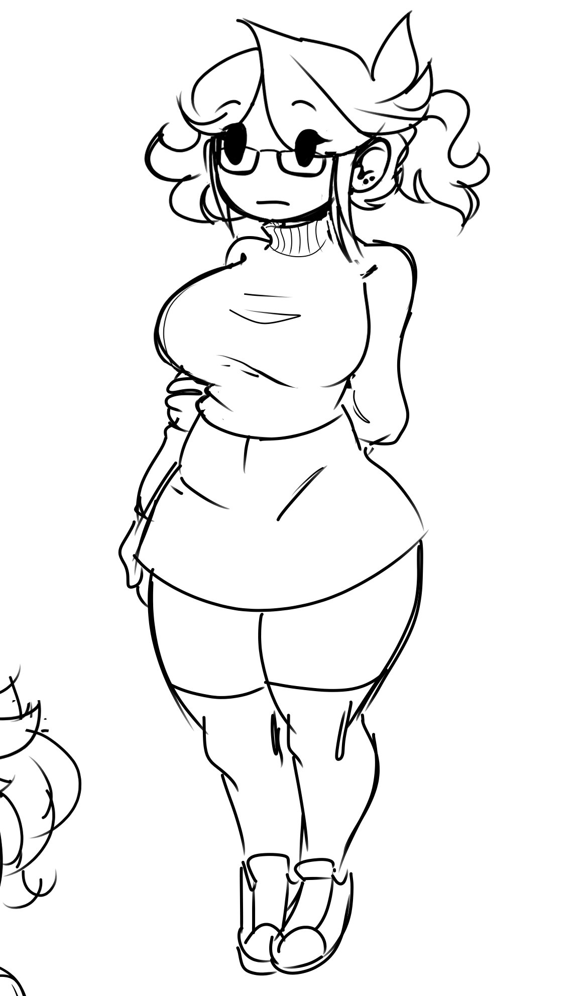 anor3xia, breasts, clothed, female, huge breasts, jaiden, jaiden (library), jaiden animations, jaidenanimations, large breasts, mob face, thick thighs, tight clothing, youtube, youtuber